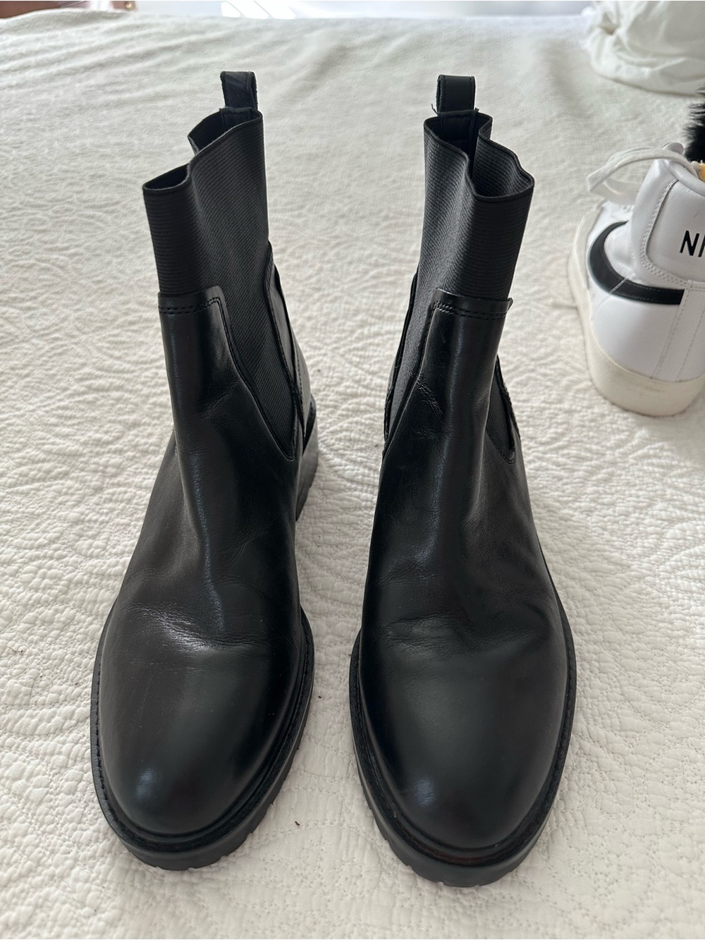27 EDIT Black Leather Chelsea Ankle Boots